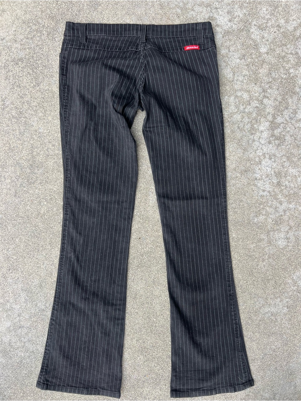 Dickies Black Pinstripe Bootcut Work Trousers